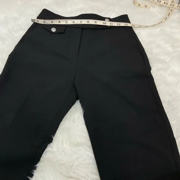 Veronica Beard Women's Black Renzo Side Button High Rise Slim Pants Size 00